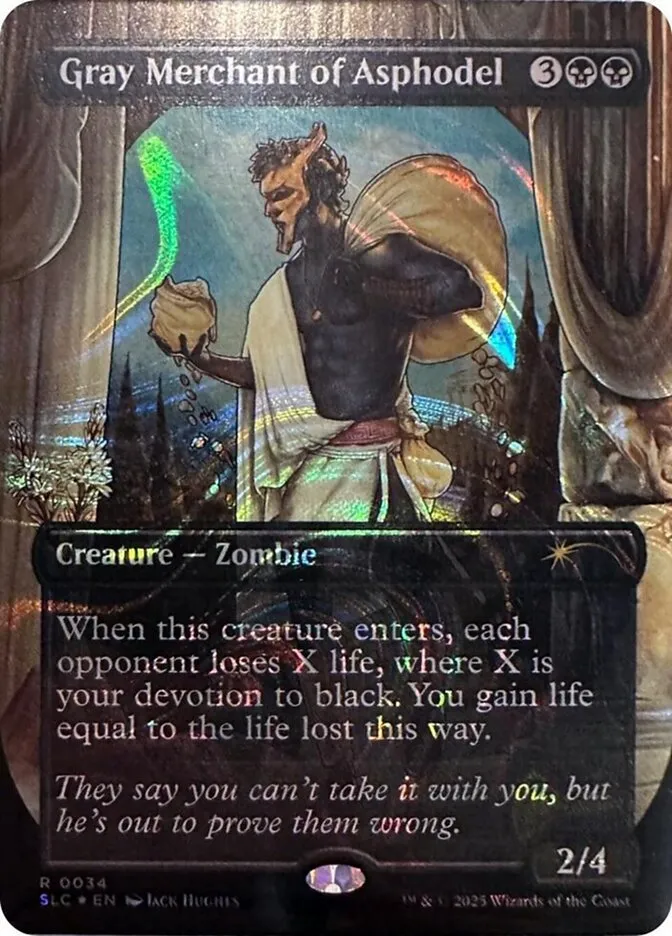 2022 Secret Lair Countdown Gray Merchant of Asphodel rare #34 rare card image