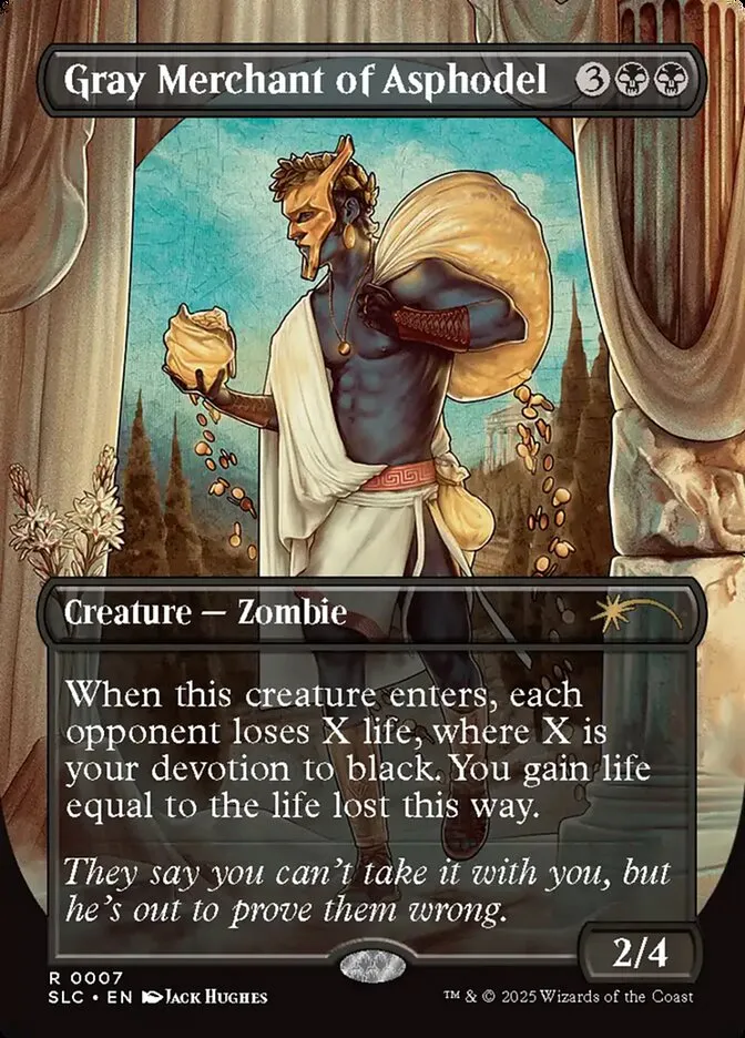 2022 Secret Lair Countdown Gray Merchant of Asphodel rare #7 rare card image