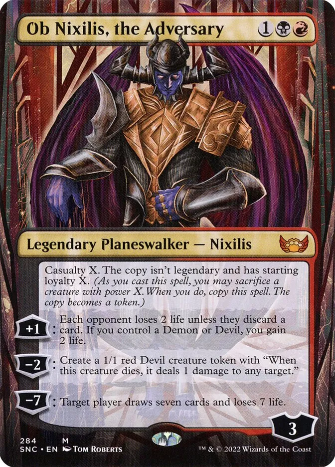 2022 Streets of New Capenna Ob Nixilis, the Adversary #284 mythic card image