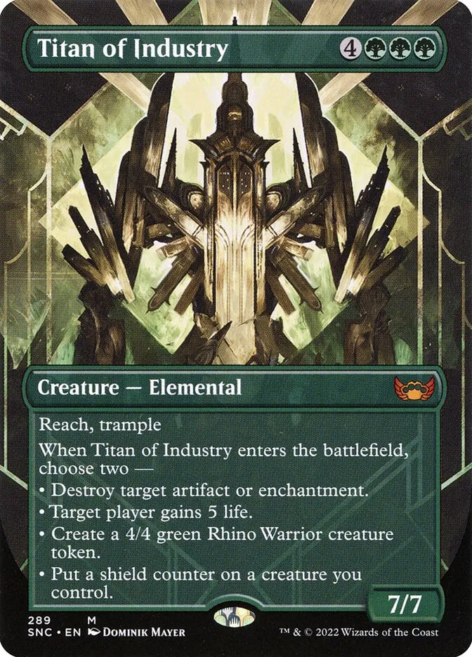 2022 Streets of New Capenna Titan of Industry #289 mythic card image