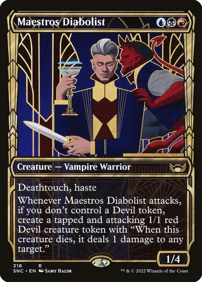 2022 Streets of New Capenna Maestros Diabolist #318 rare card image