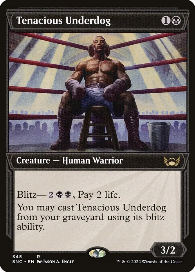 2022 Streets of New Capenna Tenacious Underdog #345 rare card image