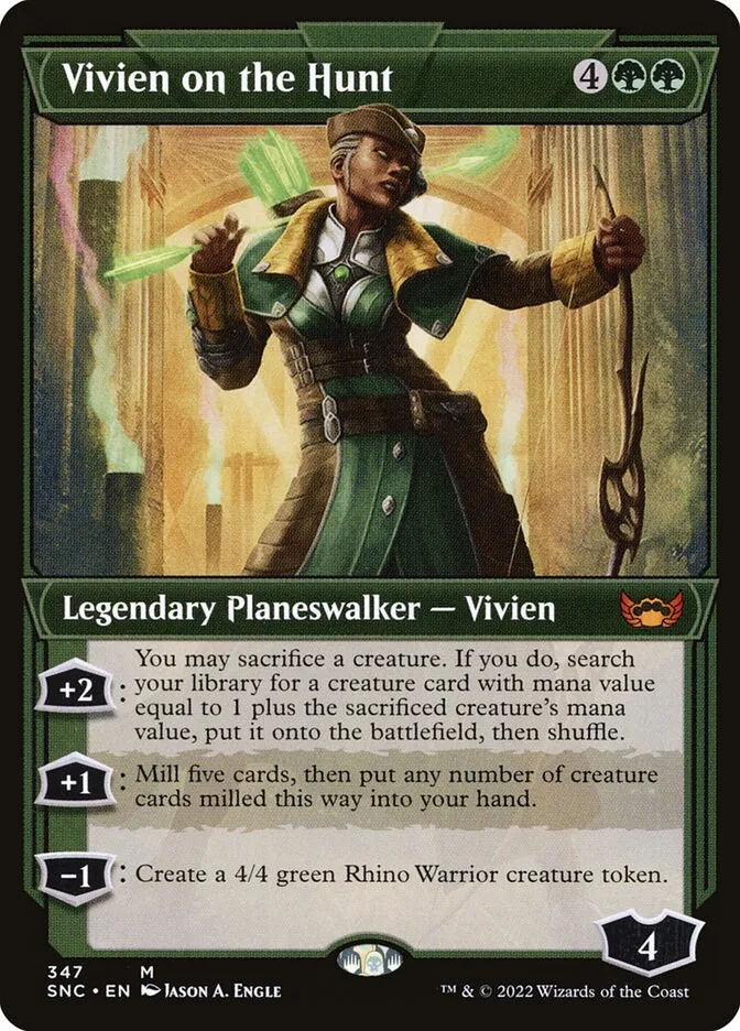 2022 Streets of New Capenna Vivien on the Hunt #347 mythic card image