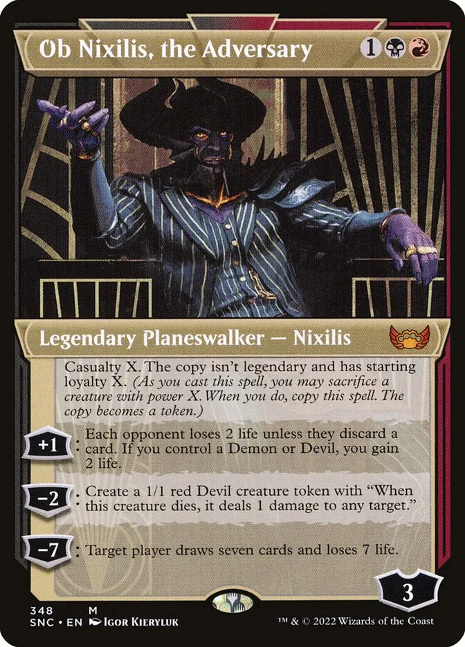 2022 Streets of New Capenna Ob Nixilis, the Adversary #348 mythic card image