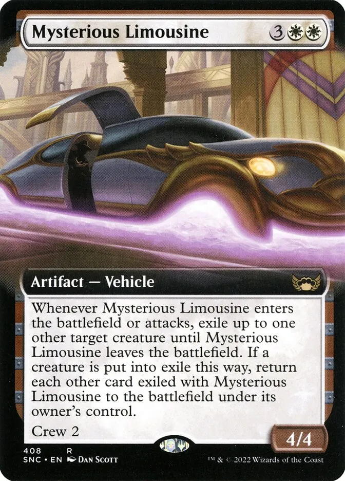 2022 Streets of New Capenna Mysterious Limousine #408 rare card image