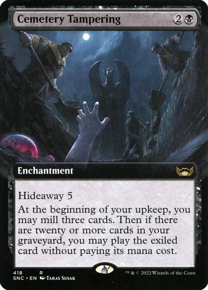 2022 Streets of New Capenna Cemetery Tampering #418 rare card image
