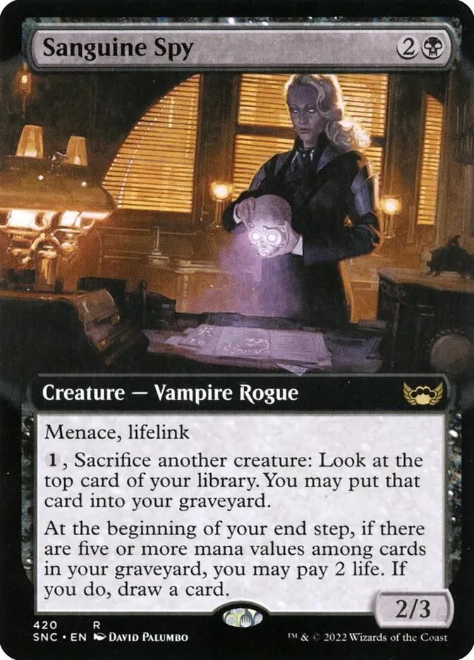 2022 Streets of New Capenna Sanguine Spy #420 rare card image