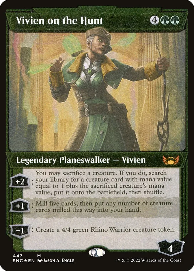 2022 Streets of New Capenna Vivien on the Hunt #447 mythic card image