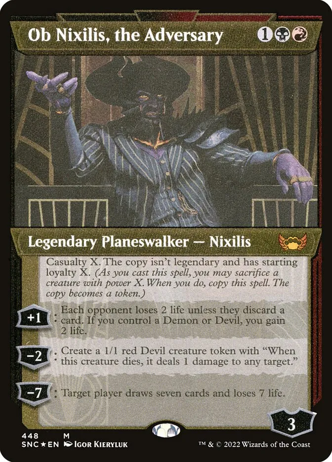 2022 Streets of New Capenna Ob Nixilis, the Adversary #448 mythic card image