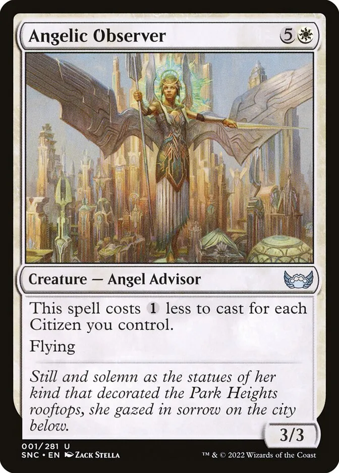 2022 Streets of New Capenna Angelic Observer uncommon #1 uncommon card image