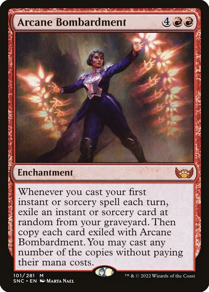 2022 Streets of New Capenna Arcane Bombardment #101 mythic card image