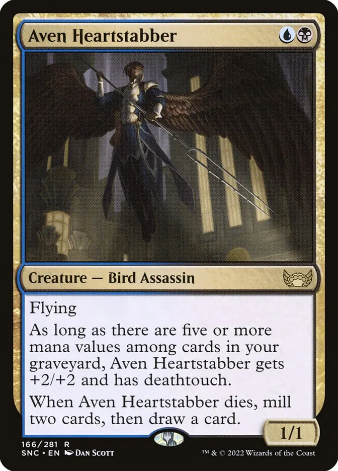 2022 Streets of New Capenna Aven Heartstabber #166 rare card image