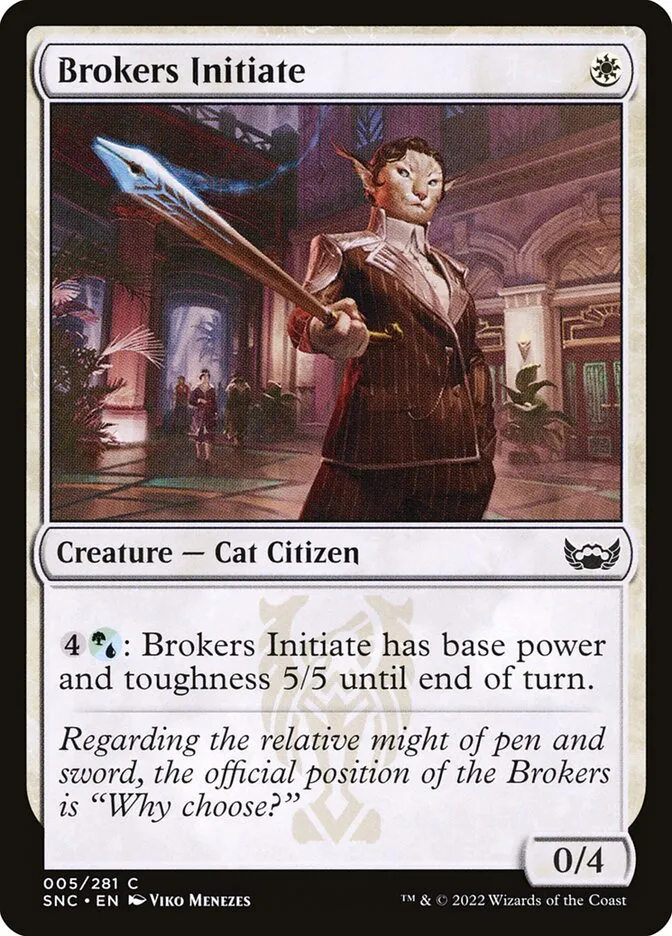 2022 Streets of New Capenna Brokers Initiate common #5 common card image