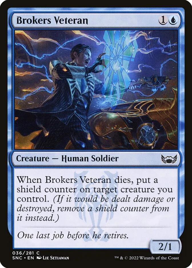 2022 Streets of New Capenna Brokers Veteran common #36 common card image