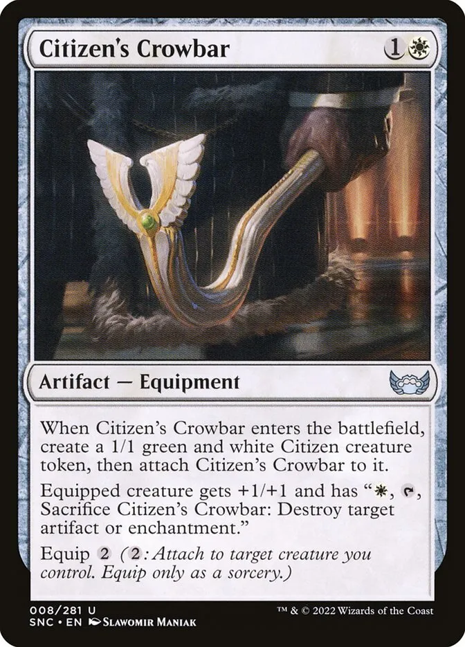 2022 Streets of New Capenna Citizen's Crowbar uncommon #8 uncommon card image