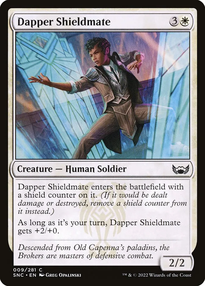 2022 Streets of New Capenna Dapper Shieldmate common #9 common card image