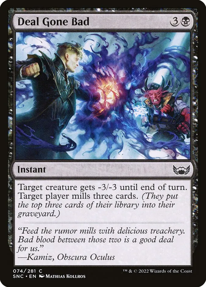 2022 Streets of New Capenna Deal Gone Bad common #74 common card image