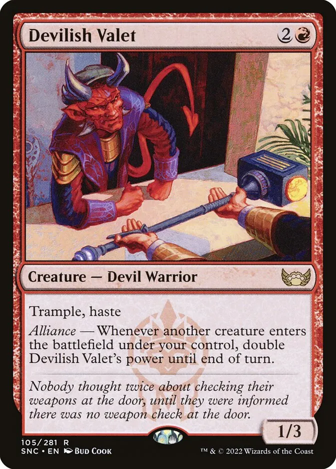 2022 Streets of New Capenna Devilish Valet #105 rare card image
