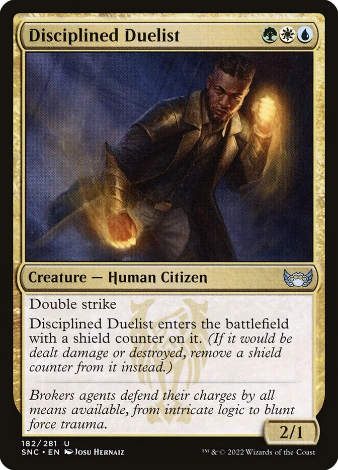2022 Streets of New Capenna Disciplined Duelist #182 uncommon card image