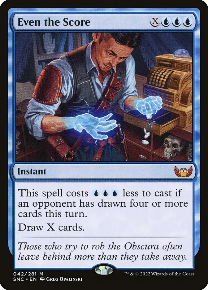 2022 Streets of New Capenna Even the Score mythic #42 mythic card image