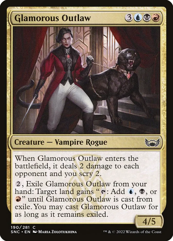 2022 Streets of New Capenna Glamorous Outlaw #190 common card image