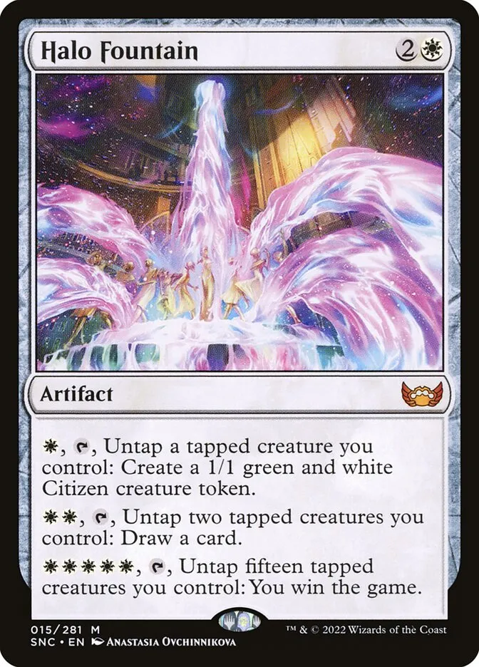 2022 Streets of New Capenna Halo Fountain mythic #15 mythic card image