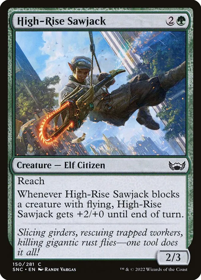 2022 Streets of New Capenna High-Rise Sawjack #150 common card image