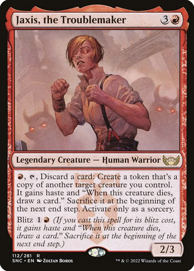 2022 Streets of New Capenna Jaxis, the Troublemaker #112 rare card image