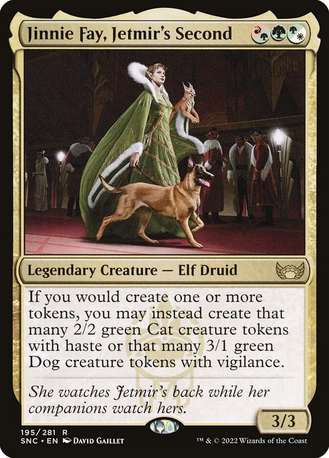 2022 Streets of New Capenna Jinnie Fay, Jetmir's Second #195 rare card image