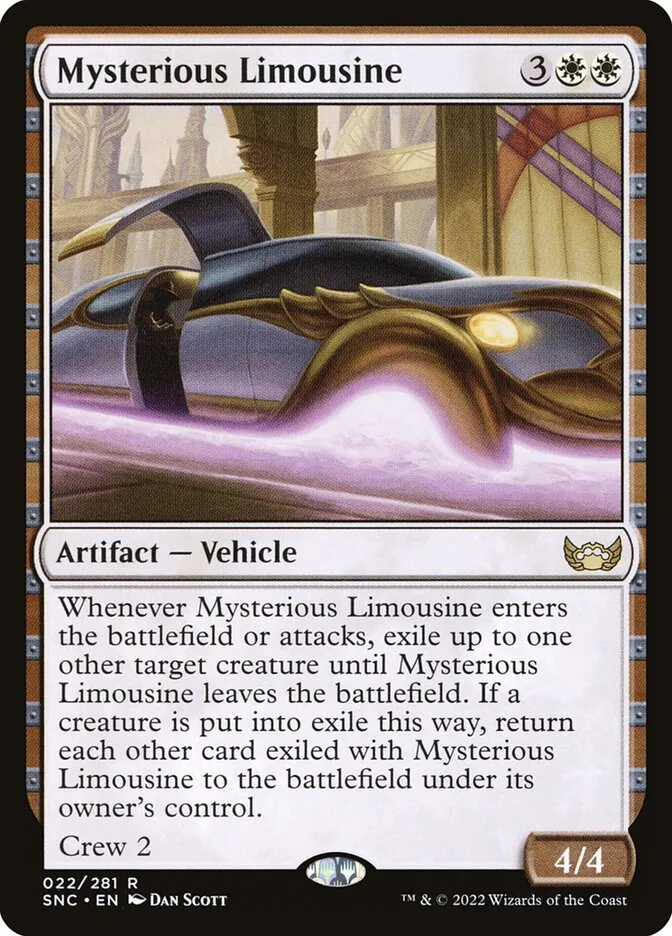 2022 Streets of New Capenna Mysterious Limousine rare #22 rare card image
