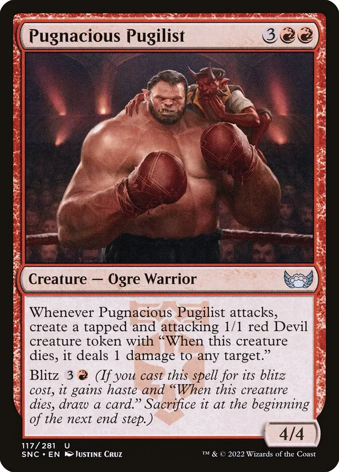 2022 Streets of New Capenna Pugnacious Pugilist #117 uncommon card image