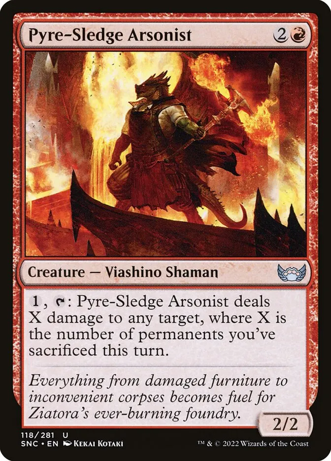 2022 Streets of New Capenna Pyre-Sledge Arsonist #118 uncommon card image
