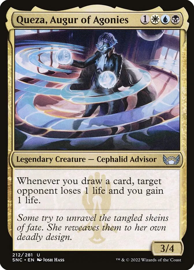 2022 Streets of New Capenna Queza, Augur of Agonies #212 uncommon card image