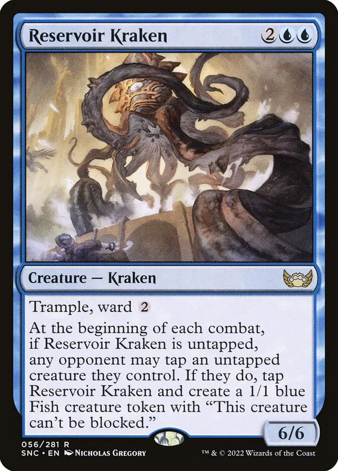 2022 Streets of New Capenna Reservoir Kraken rare #56 rare card image