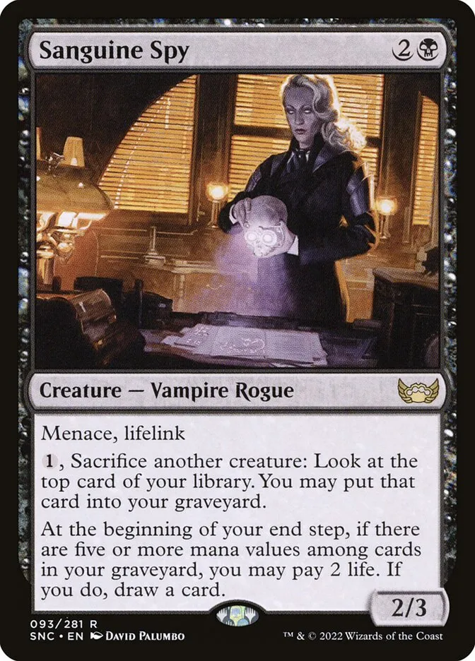 2022 Streets of New Capenna Sanguine Spy #93 rare card image