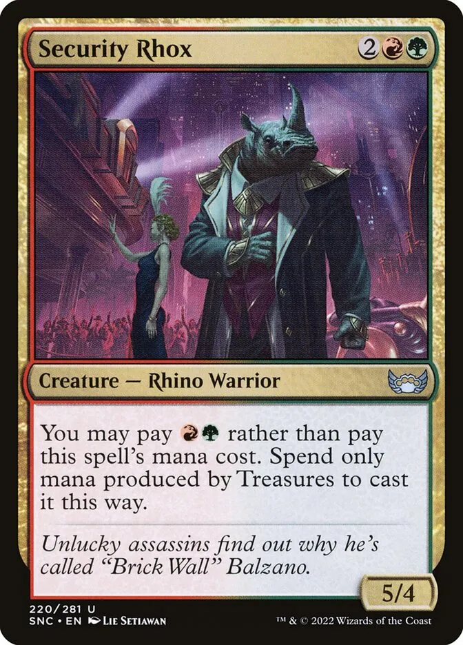 2022 Streets of New Capenna Security Rhox #220 uncommon card image