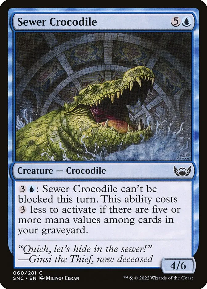 2022 Streets of New Capenna Sewer Crocodile common #60 common card image