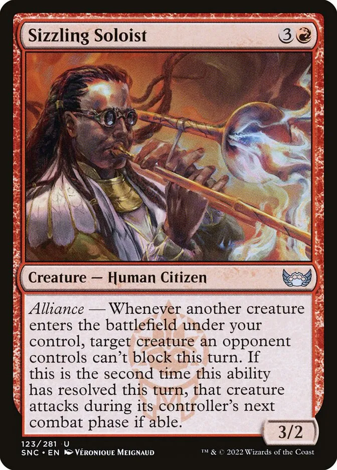 2022 Streets of New Capenna Sizzling Soloist #123 uncommon card image