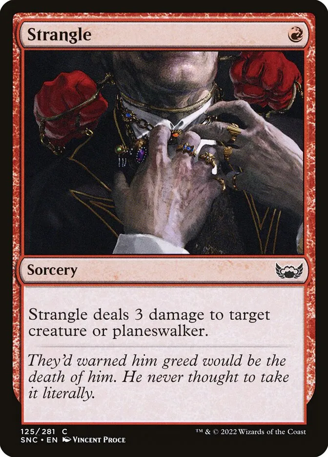 2022 Streets of New Capenna Strangle #125 common card image