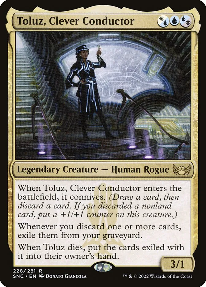 2022 Streets of New Capenna Toluz, Clever Conductor #228 rare card image
