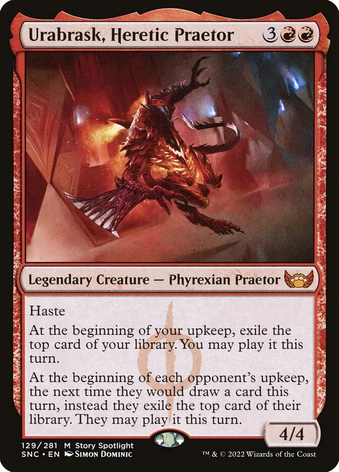 2022 Streets of New Capenna Urabrask, Heretic Praetor #129 mythic card image