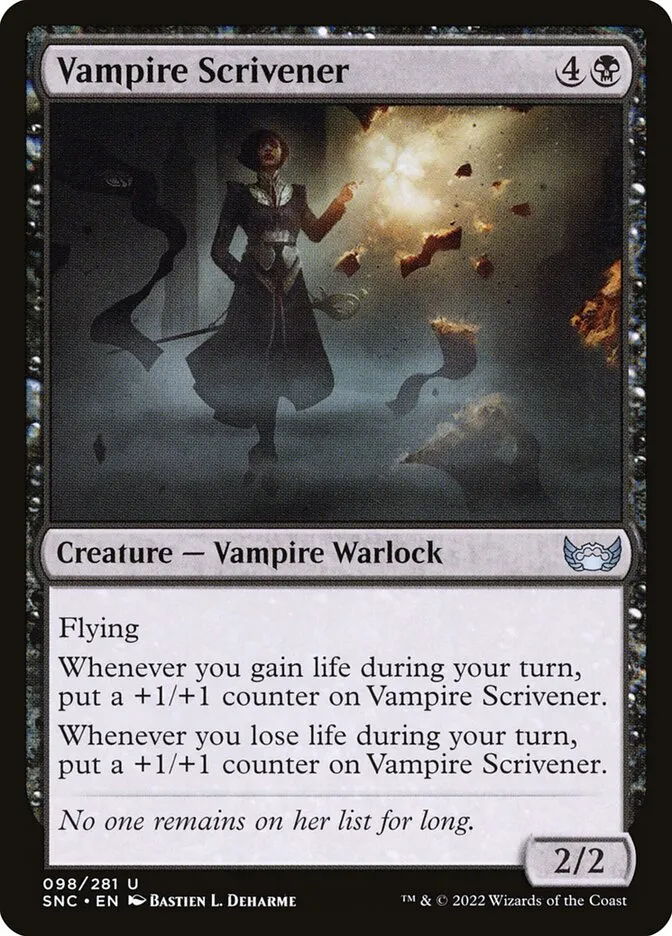 2022 Streets of New Capenna Vampire Scrivener uncommon #98 uncommon card image