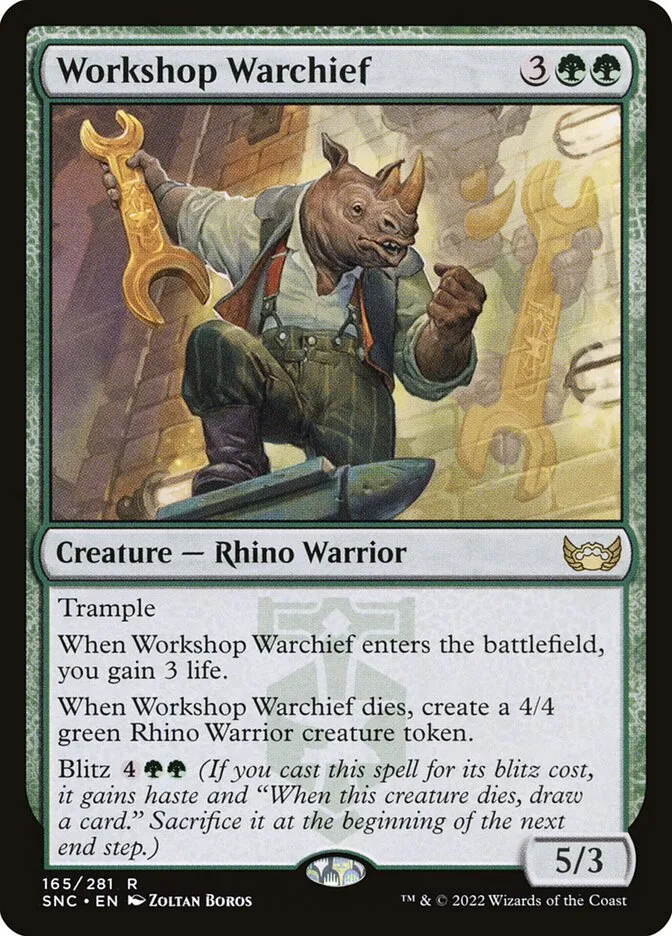 2022 Streets of New Capenna Workshop Warchief #165 rare card image