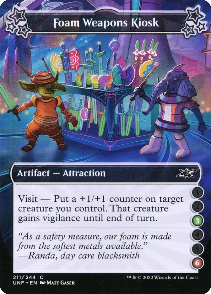 2022 Unfinity Foam Weapons Kiosk common #211b common card image