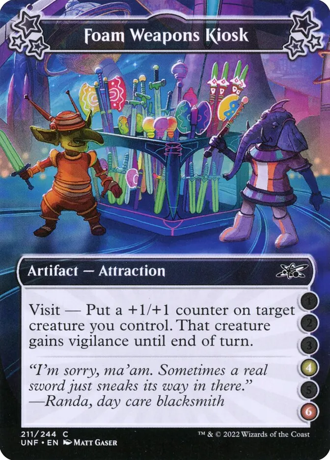 2022 Unfinity Foam Weapons Kiosk common #211c common card image
