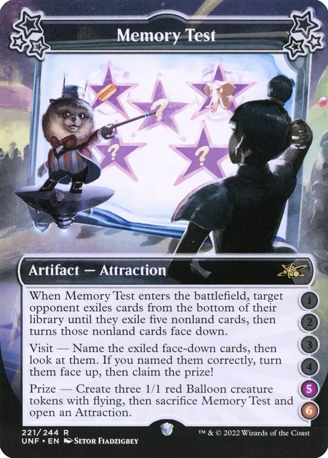 2022 Unfinity Memory Test rare #221b rare card image