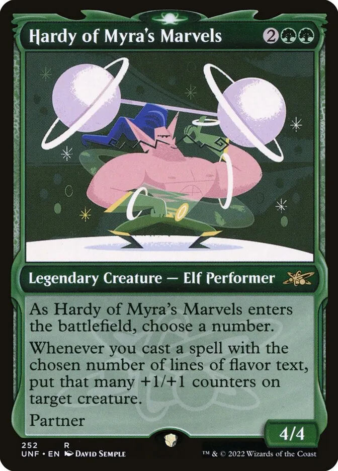 2022 Unfinity Hardy of Myra's Marvels #252 rare card image