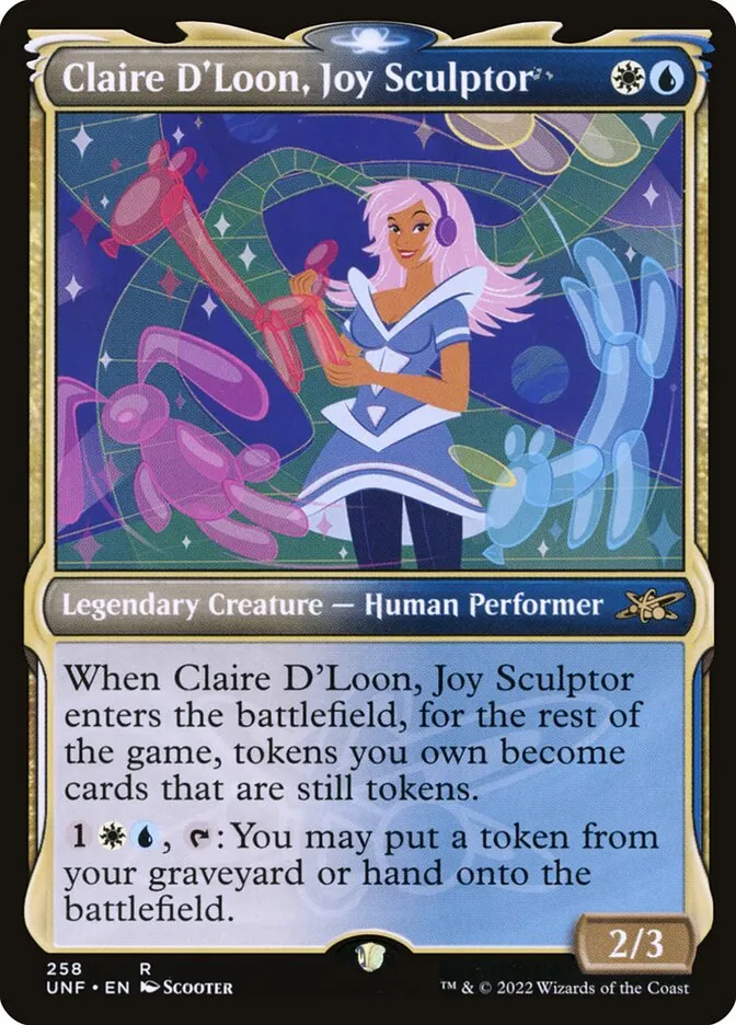 2022 Unfinity Claire D'Loon, Joy Sculptor #258 rare card image