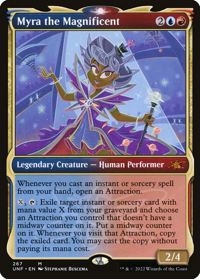 2022 Unfinity Myra the Magnificent #267 mythic card image