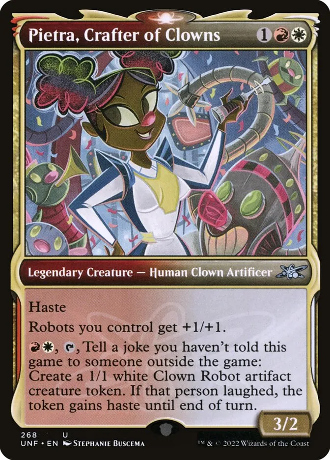 2022 Unfinity Pietra, Crafter of Clowns #268 uncommon card image
